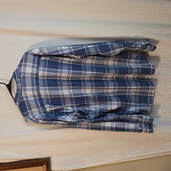 Weatherproof Vintage, blue and off-white, plaid, button down, long sleeved shirt - Picture 5 of 5
